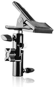 lot 44322 image: EMART Photography Reflector Holder for Light Stand, Photo Video Studio Heavy Duty Metal Clamp Holder, Light Stand Clip Mount with Umbrella Hole for Lighting Reflector Diffuser