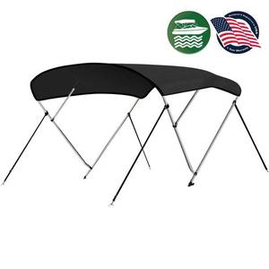 lot 44357 image: SereneLife 71.65 in. Gray 4-Bow Bimini Top Boat Cover