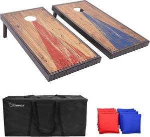 lot 44359 image: GoSports Regulation Size Solid Wood Cornhole Set
