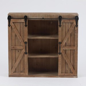 lot 44360 image: Wood Farmhouse Storage Wall Cabinet