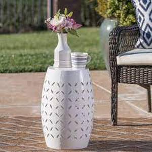 lot 2222 image: Lilac Outdoor Iron Side Table by CKH