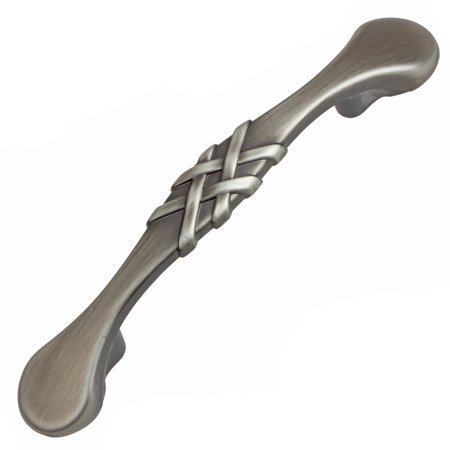 lot 51715 image: GlideRite 3 in. Center Classic Braided Cabinet Hardware Pull Handle, Satin Pewter - 5pk