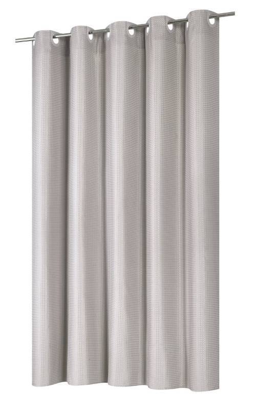 lot 51736 image: EZ-ON� Waffle Weave Fabric Shower Curtain with built in snap off liner in color Taupe