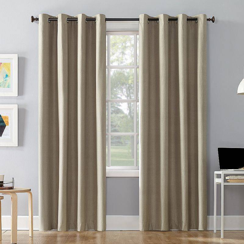 lot 51889 image: Pair of Sun Zero Duran 50 x 95 Thermal Blackout Curtain Panels