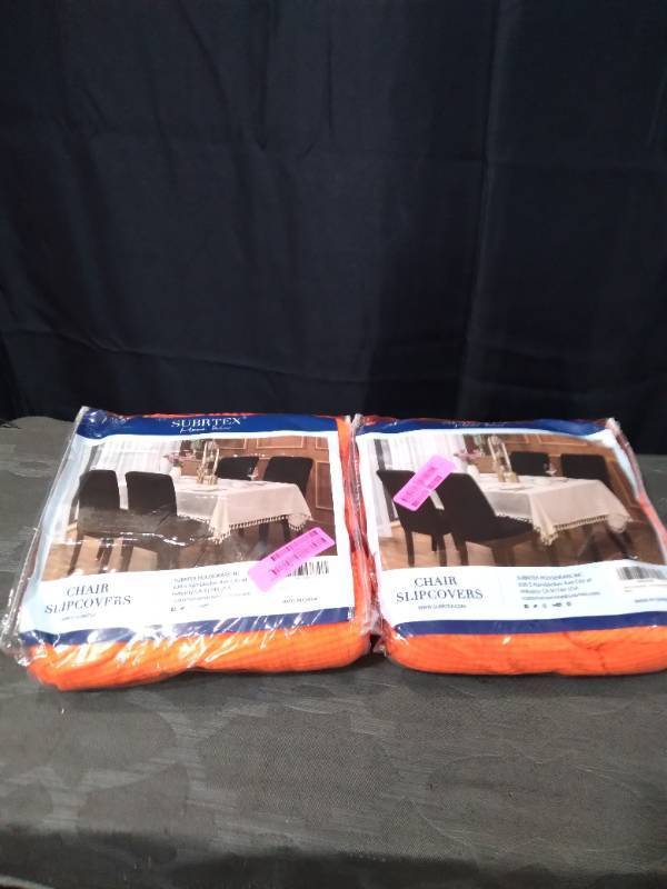 lot 58004 image: ORANGE CHAIR SLIP COVER SUBRTEX