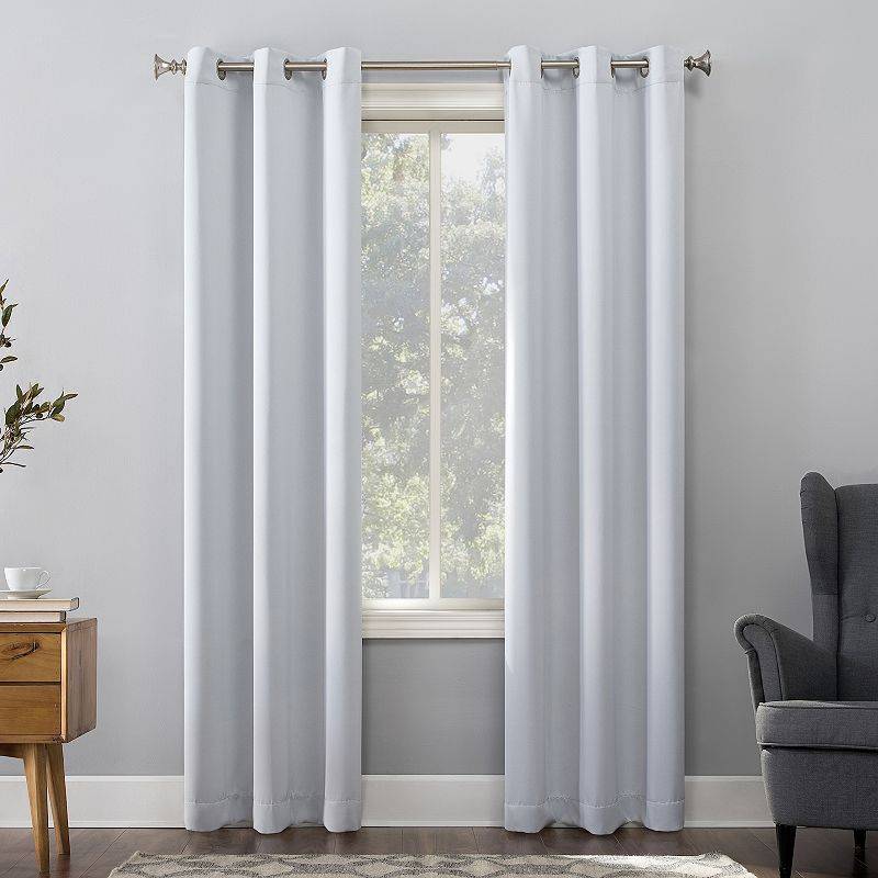 lot 58011 image: Pair of Sun Zero Saxon 54 x 63 Blackout Curtain Panel