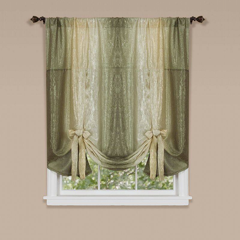 lot 12891 image: Pair Of 2 Ombre Window Curtain Tie Up Shade, 50x63