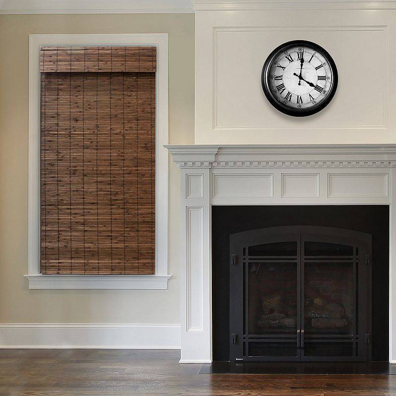 lot 12909 image: Radiance Cordless Bamboo Dockside Privacy Weave Roman Shade, 27 x 64