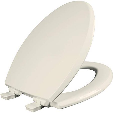 lot 12920 image: Mayfair 1847SLOW 346 Kendall Slow-Close, Removable Enameled Wood Toilet Seat that will Never Loosen, 1 Pack ELONGATED - Premium Hinge, BiscuitLinen