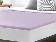 lot 12926 image: Best Price Mattress Twin Xl Mattress Topper - 1.5 Inch Lavender Infused Memor...