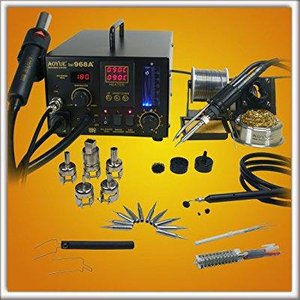 lot 3688 image: Aoyue 968A 4 in 1 Digital Hot Air Rework and Soldering Station