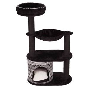 lot 9660 image: Trixie Pet Products 44-in Cat Tree & Condo Scratching Post Tower, Black