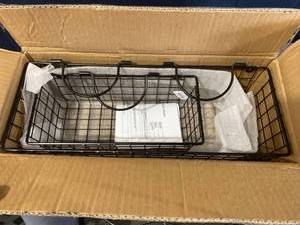 lot 9697 image: DII Wire Wall Basket (Set of 2) Grey Bron