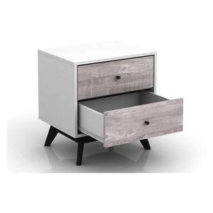 lot 9710 image: Crislana Mid-Century Modern Nightstand WhiteWeathered Gray - Buylateral