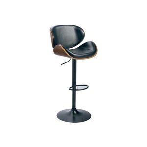 lot 9711 image: Signature Design by Ashley Bellatier BlackBrown Adjustable Height Upholstered Swivel Barstool