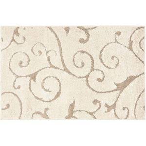 lot 9716 image: 8x10 Abstract ShagFlokati Loomed Area Rug CreamBeige - Safavieh