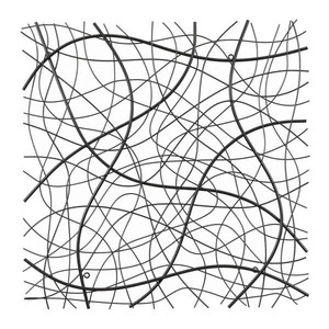 lot 9718 image: Large Black Abstract Square Metal Wall