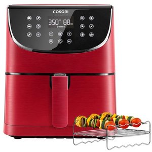 lot 9796 image: COSORI Air Fryer(100 Recipes, Rack & 5 Skewers),5.8QT Electric Hot Air Fryers Oven Oilless Cooker,11 Presets,Preheat& Shake Reminder, LED Touch Digital Screen,Nonstick Basket,2-Year Warranty,1700W,Red