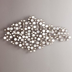 lot 9812 image: Southern Enterprises Oblishen Mirrored Metal Wall Sculpture in Brass