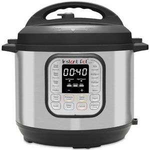 lot 9833 image: Instant Pot - Duo 8 Quart 7-in-1 Multi-Use Pressure Cooker - BlackStainless Steel