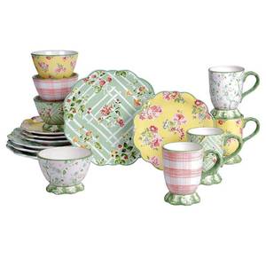 lot 9865 image: Certified International English Garden 16PC Dinnerware Set