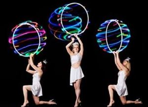 lot 9562 image: willway 36 inch LED Hoop, 28 Color Strobing and Changing Hoop Light Up LED Dancing Hoops for Kids and Adults - Collapsible