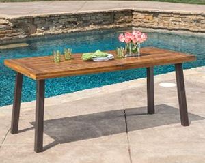 lot 9736 image: HAMPTON OUTDOOR ACACIA WOOD TABLE