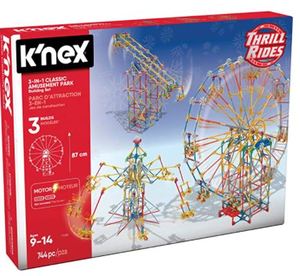lot 9801 image: KNEX Thrill Rides - 3-in-1 Classic Amusement Park Building Set - 744 Pieces - Ages 9 Engineering Education Toy
