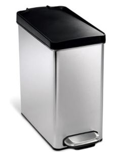 lot 9822 image: SIMPLE HUMAN 2.6 GALLON TRASH CAN WITH BAGS