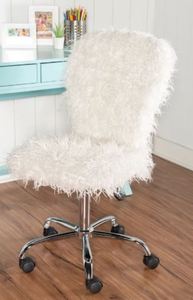 lot 9839 image: LANGFORD FAUX RUR TASK CHAIR WHITE