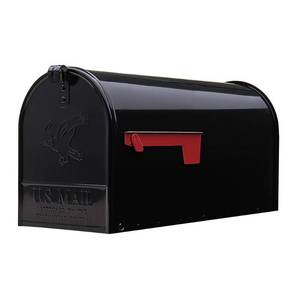 lot 60666 image: Gibraltar Mailboxes Elite Large, Steel, Post Mount Mailbox, Black, E1600B00