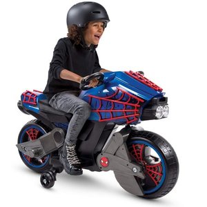 lot 60697 image: Marvel Spider-Man 6V Battery Powered Motorcycle Boys Ride-On Toy by Huffy