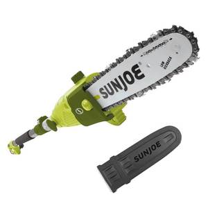 lot 60720 image: Sun Joe - SWJ803E Electric Multi-Angle Pole Chain Saw - Green