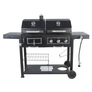 lot 60729 image: RevoAce Dual Fuel Gas & Charcoal Combo Grill, Black with Stainless