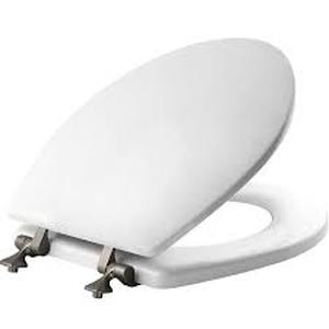 lot 60670 image: Mayfair by Bemis edgewater enameled wood round white toilet seat