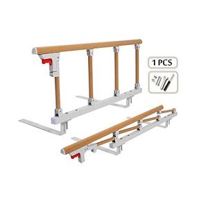 lot 7721 image: Bed Rails Safety Assist Handle Bed Railing for Elderly & Seniors, Adults, Children Guard Rail Folding Hospital Bedside Grab Bar Bumper Handicap Medical Stand Assistance Devices (Wooden Grain)