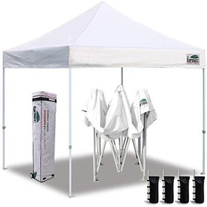 lot 7734 image: 10x10 Ez Pop Up Canopy Tent Commercial Instant Canopies with Heavy Duty Roller Bag