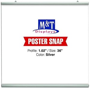 lot 7735 image: DisplaysMarket Poster Snap Set for 36 Poster Width 1.02 Silver Anodized Aliminum
