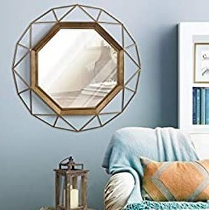 lot 2948 image: Antique Gold Geometric Wall Mirror, 30 X 30