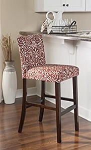 lot 2963 image: Linon Morocco Bar Stool Accent Stool, 17.75W x 22D x 43H, Lava