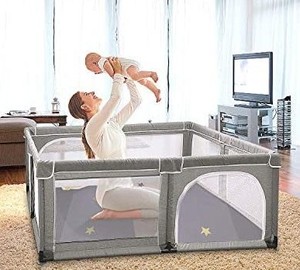 lot 2965 image: YOBEST Baby Playpen, Extra Large Playard, Indoor & Outdoor Kids Activity Center with Anti-Slip Base, Sturdy Safety Play Yard with Super Soft Breathable Mesh, Fence Play Area for Babies, Toddler