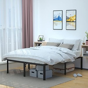 lot 2979 image: Amazon Basics Heavy Duty Non-Slip Bed Frame with Steel Slats, Easy Assembly - 18H, (Queen)
