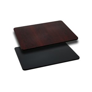 lot 3533 image: Flash Furniture 24 x 30 Rectangular Table Top with Black or Mahogany Reversible Laminate Top