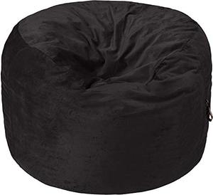 lot 3552 image: Amazon Basics Memory Foam Filled Bean Bag Chair with Microfiber Cover - 4, Black