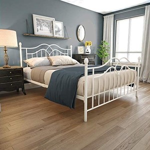 lot 3554 image: DHP Tokyo Metal Bed, White, Queen