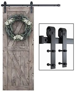 lot 3564 image: SMARTSTANDARD 5ft Heavy Duty Sturdy Sliding Barn Door Hardware Kit -Smoothly and Quietly -Easy to Install -Includes Step-by-Step Installation Instruction Fit 30 Wide Door Panel ( J Shape Hanger)