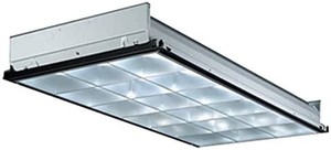 lot 5198 image: Lithonia Lighting PT3 MV 3-Light 32W T8 Fluorescent Parabolic Troffer light,32 watts, White