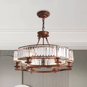 lot 5200 image: Moooni� Industrial Farmhouse Crystal Chandelier