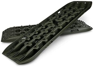 lot 5219 image: X-BULL New Recovery Traction Tracks Sand Mud Snow Track Tire Ladder 4WD (Olive,3gen)