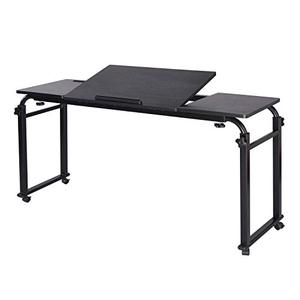 lot 8787 image: Overbed Table with Wheels Mobile Laptop Desk Cart Computer Table Over The Bed Table Adjustable Height and Length with Tilt Stand Board for Hospital and Home